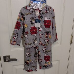 NWT Peanuts Snoopy Kids Christmas Pajamas PJ Set Pants Family Charlie Brown
